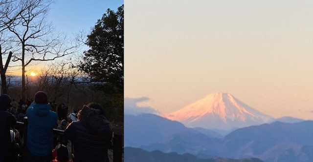 高尾山初日の出と富士山