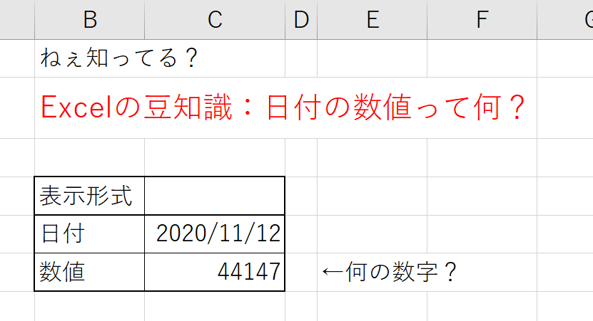 【Excel豆知識】日付の数値ってなんだろう？存在しない1900年2月29日とは？