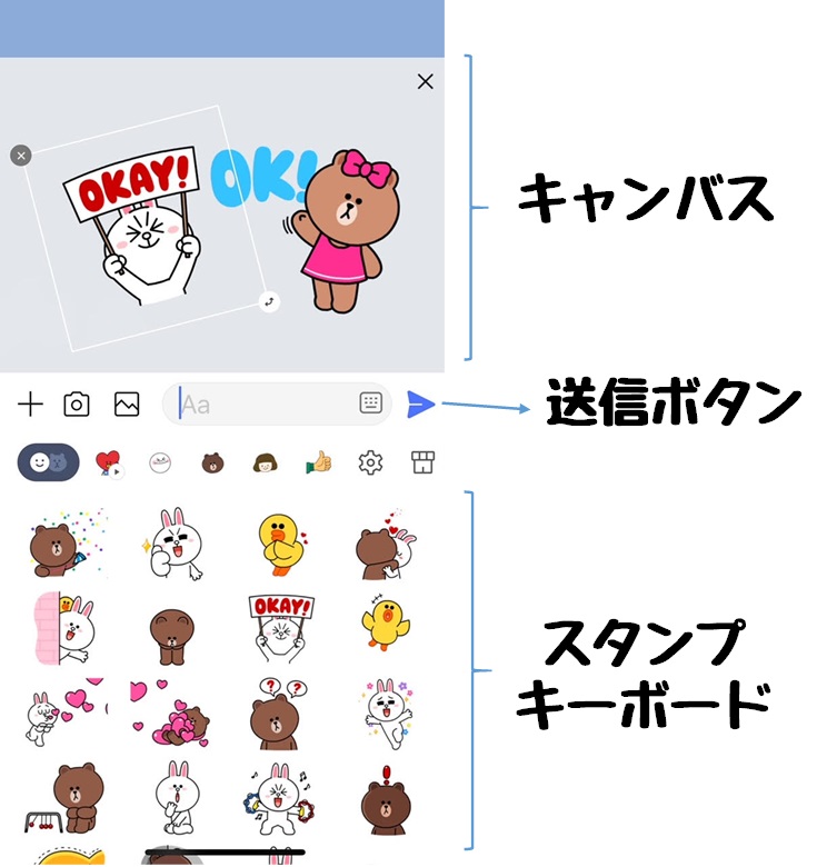 LINEのスタンプアレンジ機能の画面