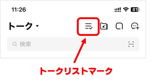 LINEトーク画面の表示