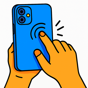 スマホの背面タップのイラスト
