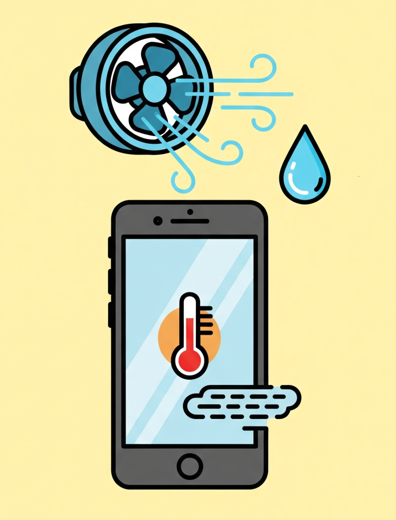 スマホを冷やすイラスト