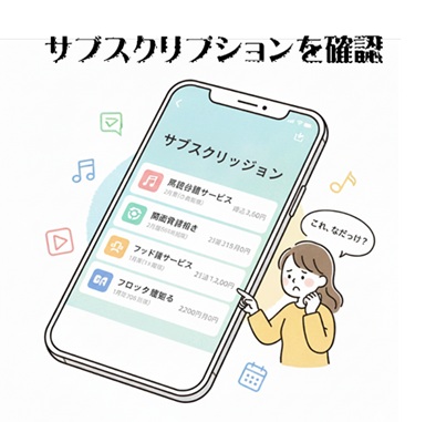 サブスクリプションを確認するイラスト