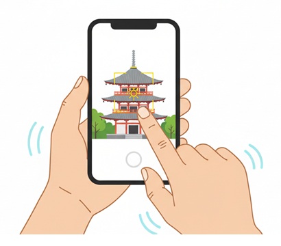 スマホカメラの基本的な撮影方法のイメージイラスト