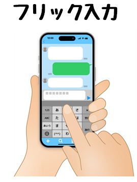 フリック入力のイラスト