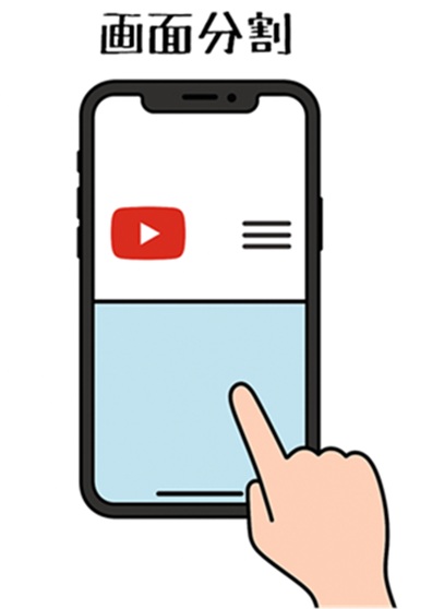 スマホの画面分割イラスト