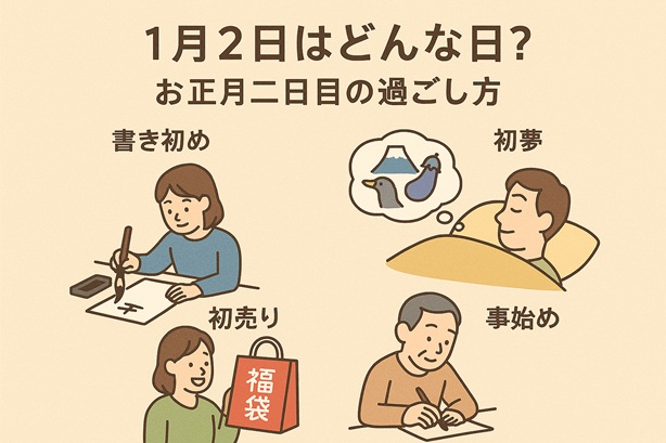 1月2日の過ごし方のイラスト