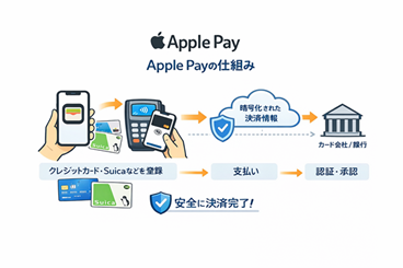 Apple Payの仕組みのイラスト
