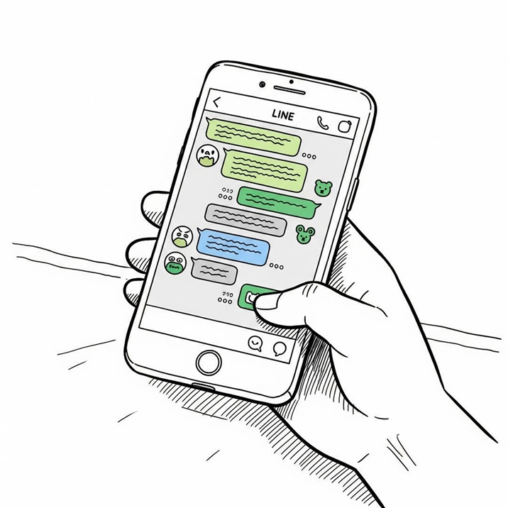 LINEのトーク画面のイラスト