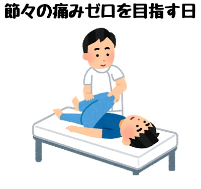 節々の痛みゼロを目指す日のイメージイラスト