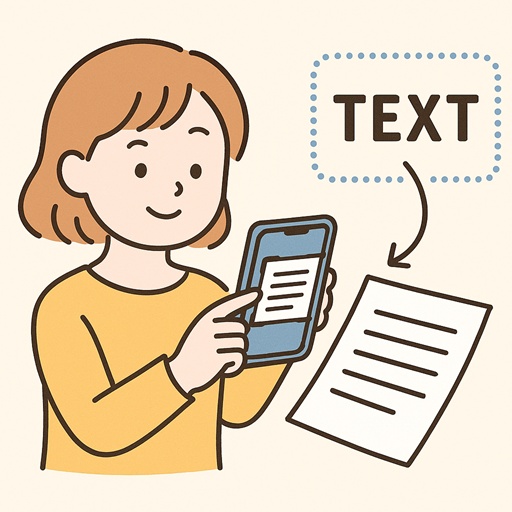 スマホの写真から文字を抜き出すイラスト