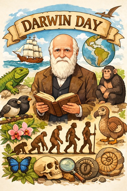 ダーウィンの日のイラスト